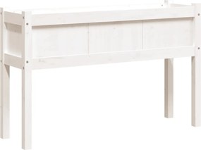 vidaXL Jardinier de grădină cu picioare, alb, 110x31x70 cm, lemn masiv