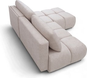 Colțar cu funcție de dormit Lerio dreapta - țesătură hidrofobă bej deschis Blur 02