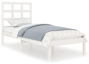 3105431 vidaXL Cadru de pat Small Single 2FT6, alb, 75x190 cm, lemn masiv