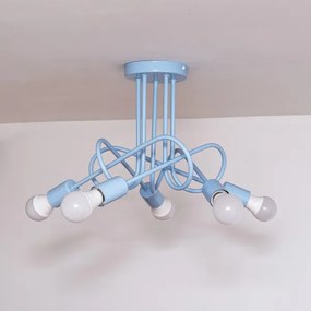 Lustră de tavan aplicată OXFORD 5xE27/15W/230V albastru