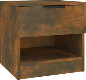 vidaXL Noptieră, stejar fumuriu, lemn prelucrat