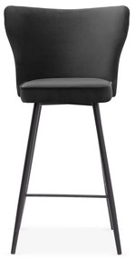 Scaun de bar Modena negru picioare negru - H60 cm