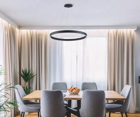 Lustra LED XXL cu telecomanda design circular MARCO 120 CCT BK