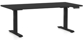 Masa inaltime reglabila OfficeTech D, 160 x 80 cm, bază neagră, negru