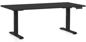 Masa inaltime reglabila OfficeTech D, 160 x 80 cm, bază neagră, negru