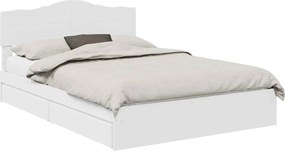vidaXL Pat cu storage cu headboard Alb 160 x 200 cm Lemn compozit