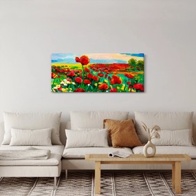 Tablou - Câmp cu maci (120x50 cm)