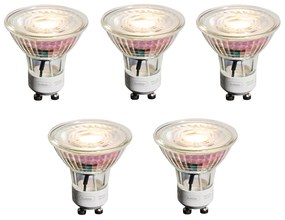 Set de 5 becuri LED GU10 50mm, dimabile, clare, 4.9W 450 lm 2700K