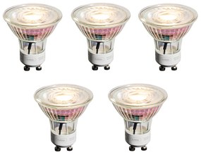 Set de 5 becuri LED GU10 de 50 mm, reglabile, clare, 4,9 W, 450 lm, 2700 K