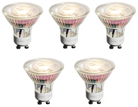 Set de 5 becuri LED GU10 de 50 mm, reglabile, clare, 4,9 W, 450 lm, 2700 K