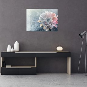 Tablou pe sticlă - Floare de iarnă (70x50 cm)