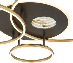 Lustra LED aplicata design circular INVERTINA auriu/antracit