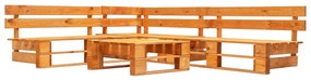 277453 vidaXL Set mobilier grădină din paleți, 4 piese, maro miere, lemn
