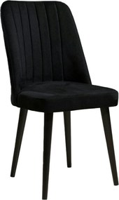 Set 2 scaune POLO, negru, stofa catifelata/metal, 46x45x92 cm