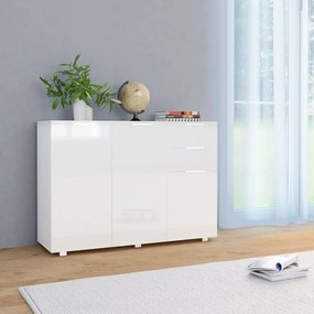 283718 vidaXL Servantă, alb extralucios, 107x35x76 cm
