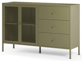 Comodă verde din metal 140x90x40 cm Fayna – Marckeric