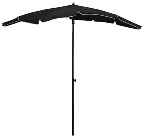 315557 vidaXL Umbrelă de grădină cu stâlp, negru, 200x130 cm