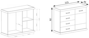 Comodă Kenny 10 (craft Alb + craft auriu). 1057835