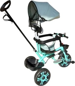 Tricicleta cu copertina detasabila NOVOKIDS™ My first Trike, Roti din spuma cauciucata, Maner de ghidaj pentru parinti, Cadru metalic, Dimensiuni