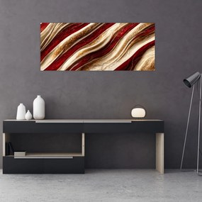 Tablou - Aur - textură albă (120x50 cm)