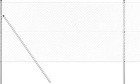 vidaXL Stâlp de gard. Argintiu 10 x 1 m (plasă de 40 x 40 mm) Oțel