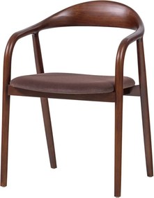 Scaun de dining maro cu cotiere din lemn de fag Bran – WOOOD