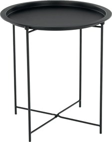 Masuta auxiliara cu tava detasabila RENDER, negru, metal, 47x47x50 cm
