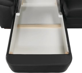 Colţar în formă de U, piele ecologică neagră, model stânga, BITER U