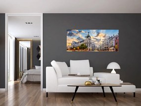 Tablou - Calle Gran Vía, Madrid, Spania (120x50 cm)