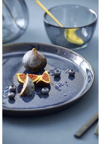 Farfurie neagră/albastră din gresie ø 27 cm Gastro Dark Blue/Black – Bitz