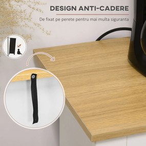 HOMCOM Bufet din lemn cu 2 sertare și 2 dulapuri, 117x35x80 cm, alb și culoare lemn | Aosom Romania