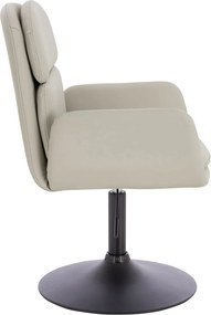 HR480N Scaun Ecru Piele Ecologica Premium Soft cu Bază Neagră