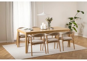 Masă de dining în culoare naturală extensibilă cu aspect de lemn de stejar 100x200 cm Atlantic – Actona