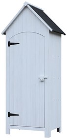Outsunny Magazie de Scule de Gradina din Lemn Impermeabila cu Usi si Rafturi, 77.5x54.2x179.5 cm | Aosom Romania