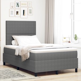 vidaXL Pat cu arcuri cu Saltea Gri Deschis 120x200 cm Țesătură de Corduroy