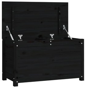 823538 vidaXL Cutie de depozitare, negru, 80x40x45,5 cm, lemn masiv de pin