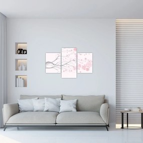 Tablou - Flori roz (90x60 cm)