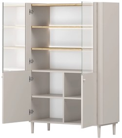 Vitrină Elivo 100 cm pe picioare - cașmir / stejar uleiat
