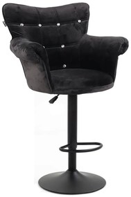 HR804CW scaun Catifea Neagră cu Bază Neagră