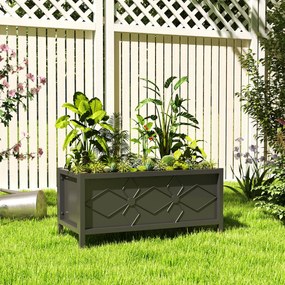 Outsunny Jardinieră exterioară jardinieră înălțată galvanizată cu margine de siguranță dreptunghiulară 80 x 40 x 38 cm negru | Aosom Romania