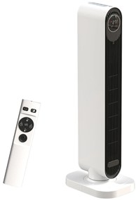 HOMCOM Încălzitor Electric cu Ventilator 2000W cu Telecomandă 30x22x82,5 cm, Alb | Aosom Romania