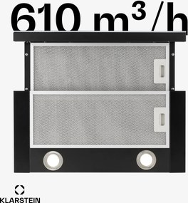 Klarstein Vinea, hotă incorporabilă, construcție plată, 60 cm, negru