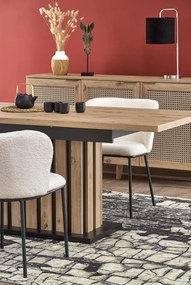 Masa extensibila Lamello stejar artizan/negru L160-210xl90xh76 cm