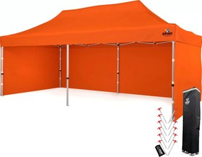 Cort de nuntă 3x6 m din aluminiu – Elegant și de montare rapidă - cu 3 pereți - Portocaliu