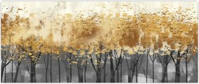 Tablou - Copaci aurii (120x50 cm)
