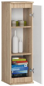 Dulap corp vertical suspendat living stejar sonoma - alb  99 x 30 x 30 cm