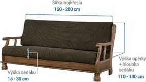 Nueva Textura Huse care se întind foarte bine NIAGARA tutunului 3fotoliu cu manere de lemn (l. 160 - 200 cm)