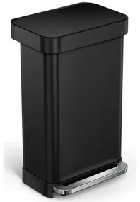 Simplehuman Coș dreptunghiular cu pedală cubuzunar pentru sac 45 l, negru