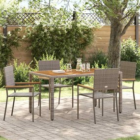 vidaXL Scaune Exterioare 4 pcs Crema, Marron