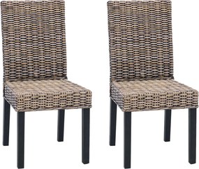 vidaXL Scaun de sufragerie 2 pcs Negru spălat 45 x 54 x 93 cm